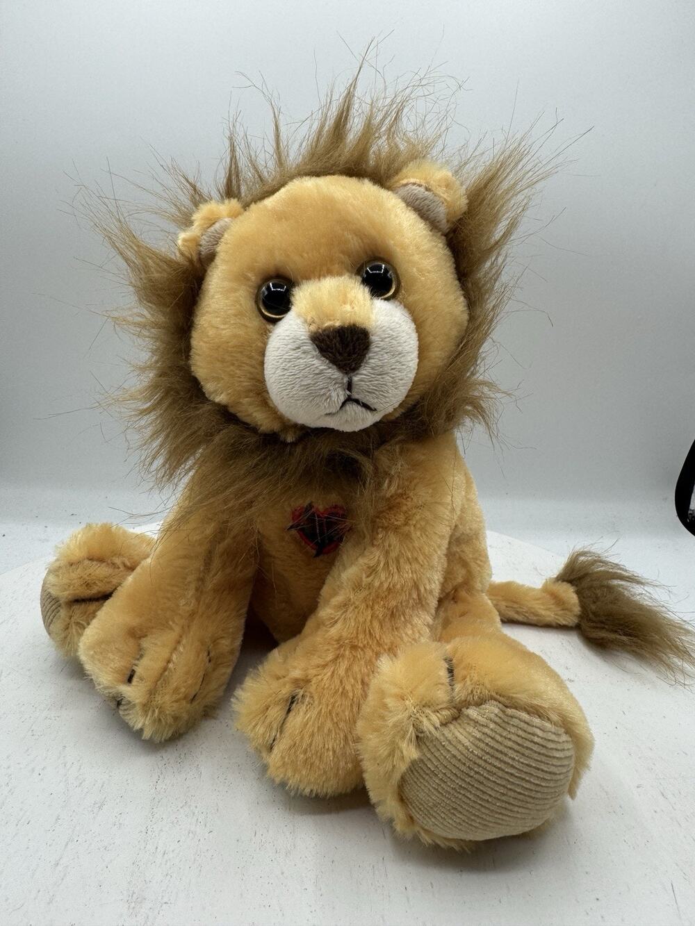 First & Main Mended Little Hearts Lion Plush 7733MH Plaid Heart Patch